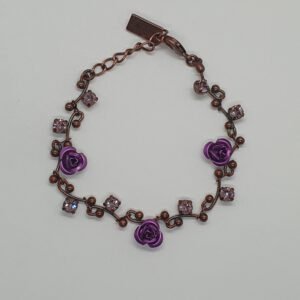 armband - purple flowers